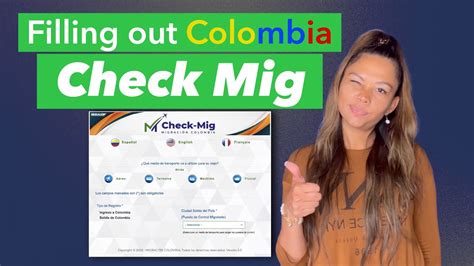 how to fill out check mig colombia